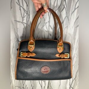 Vintage Dooney & Bourke Pebbled Leather Buckle Satchel